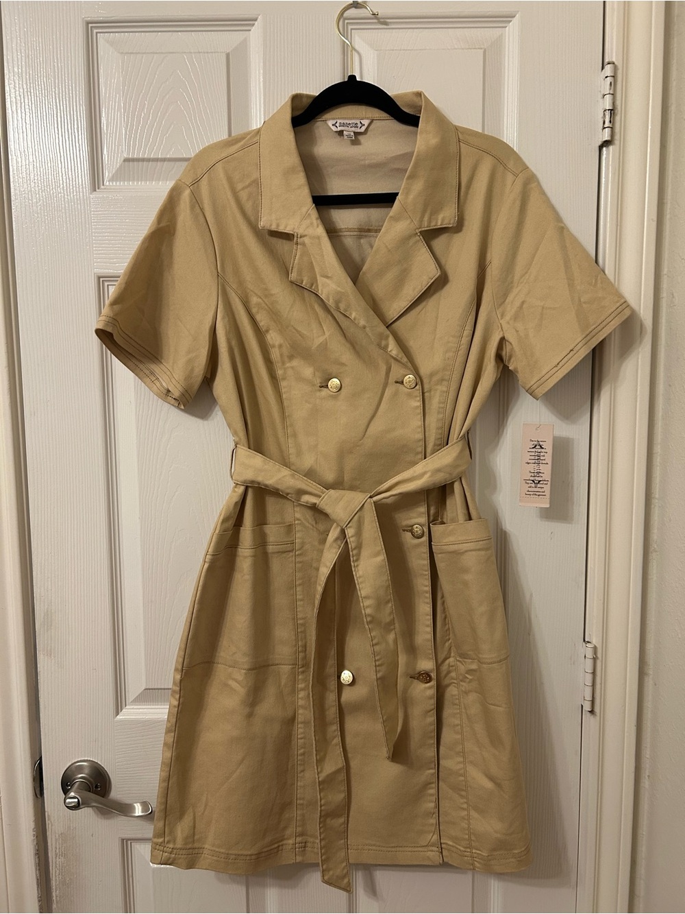 Nanette Lepore Tan Belted Classic A-Line Dress